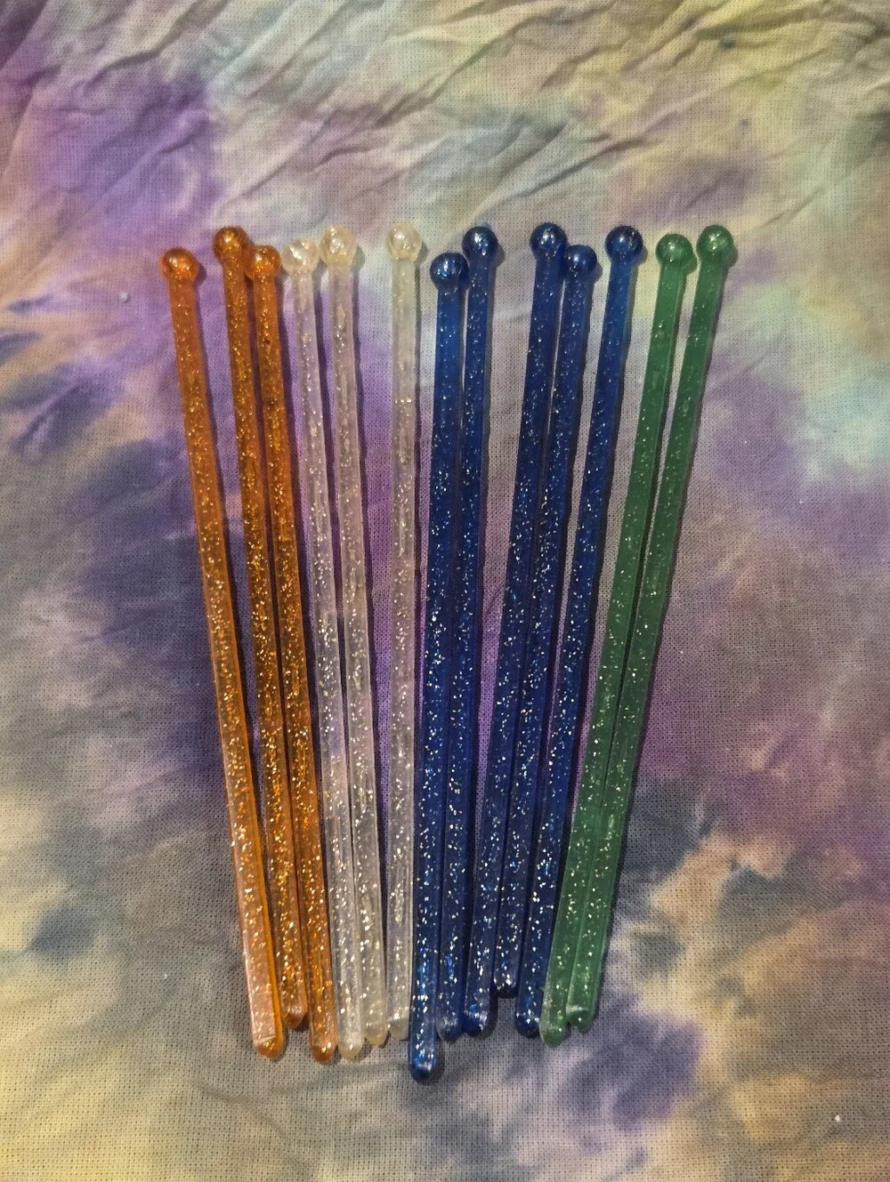vintage cocktail stir swizzle sticks multicolor sparkle confetti 13 MCM